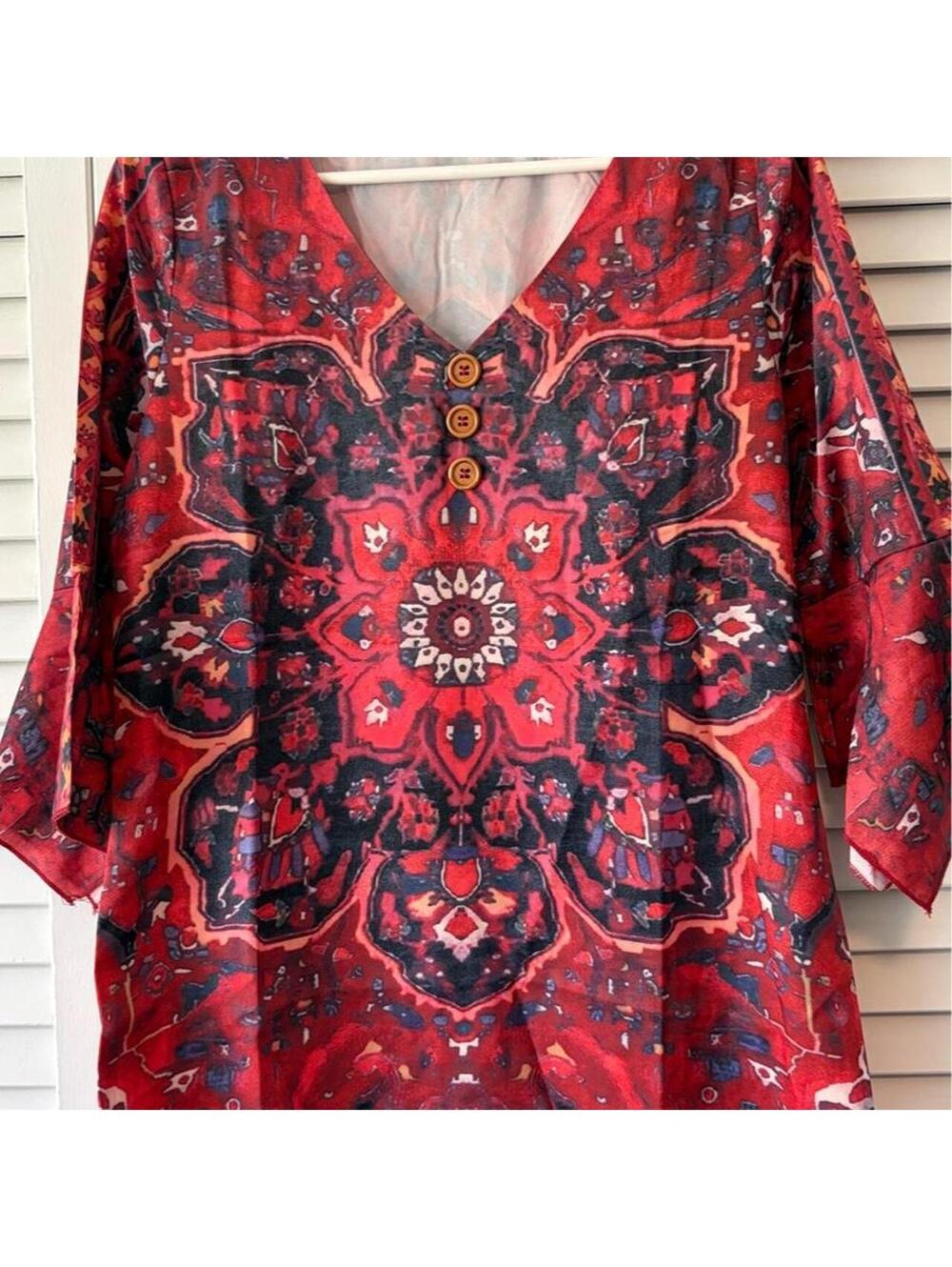 Oversized Women's Red Blouse S